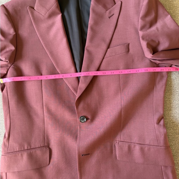 WORN ONCE - Express Men's Maroon Single-Breasted Suit